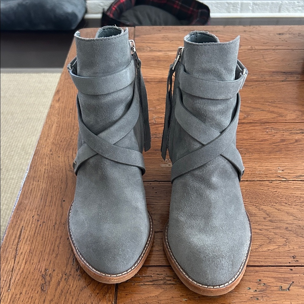 Sam Edelman Gray Suede Ankle Booties